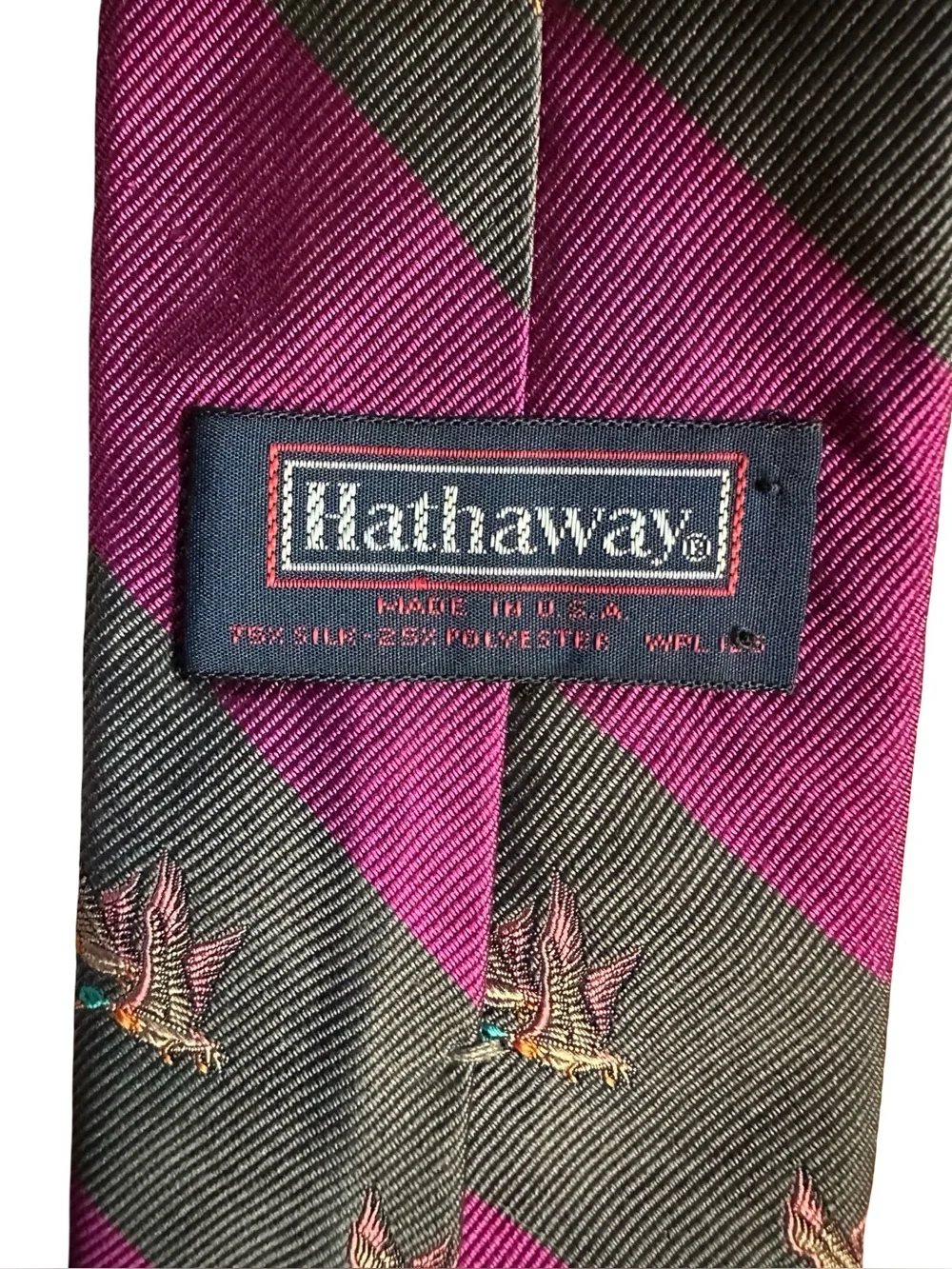 Hathaway Silk Blend Striped Duck Tie